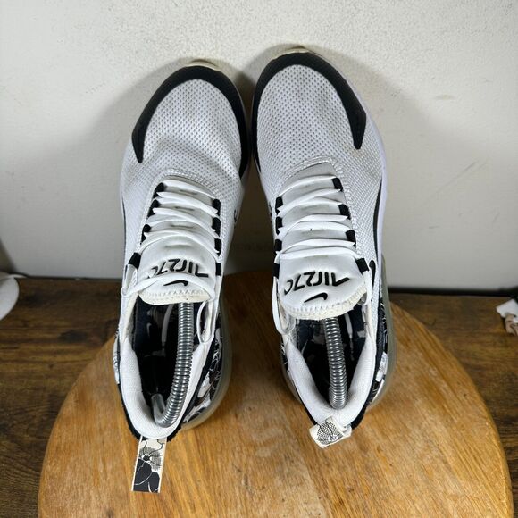 Nike Air Max 270 White Black Metallic Silver Women's Size 9.5 Shoes AR0499-100 - Picture 6 of 9